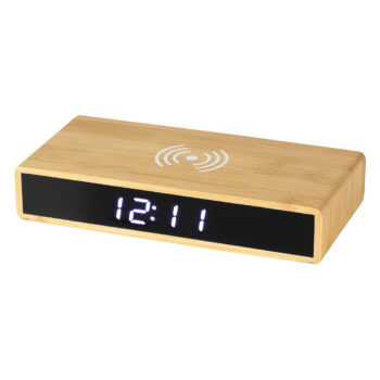 CORNER - Digitalni stoni LCD sat sa bežičnim punjenjem, 5W